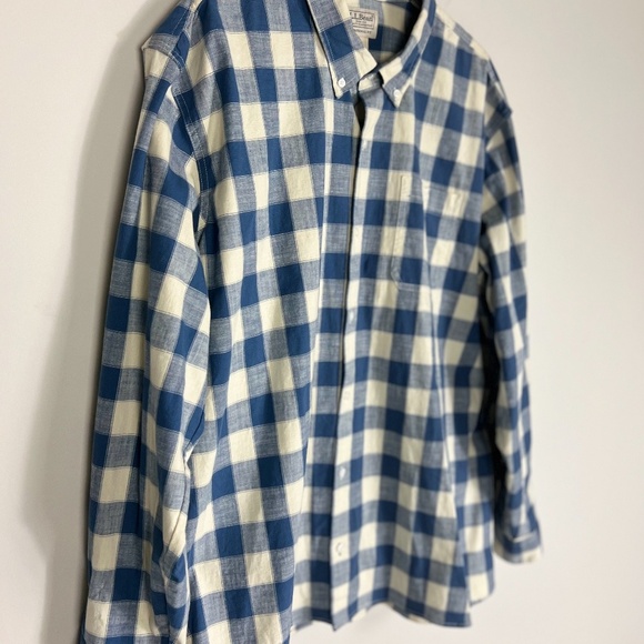 L.L.Bean Men's Blue Plaid Traditional Fit Dress Shirt Size XXL - Picture 7 of 13